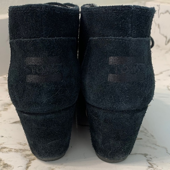 Toms Black Suede Ankle Boots - Picture 3 of 7